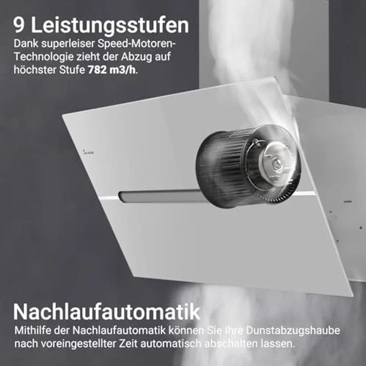 KKT KOLBE ECCO6005WM Dunstabzugshaube 60 cm, 782 cbm/h, kopffrei, Wandhaube, Weiß Glas, Smart WiFi, RGBW-LED-Beleuchtung, Energieeffizienzklasse A+++ – Bild 4