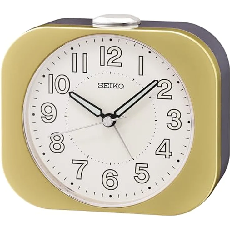 Seiko Clocks Wecker QHE206G, Wecker mit lautlosem Sekundenzeiger, Snooze-Funktion, beep Alarm, Kunststoffgehäuse, 9.9 x 11.3 x 4.6 cm – Bild 1