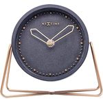 XXXL Tischuhr, Schwarz, Metall und Naturmaterialien, 17x15.5x5.5 cm, RoHS, CE, Dekoration