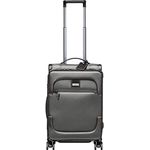 Stratic Bay Koffer Weichschale Reisekoffer Trolley Rollkoffer Handgepäck, TSA Kofferschloss, 4 Rollen, Feststellbremse, Größe S, Dark Grey