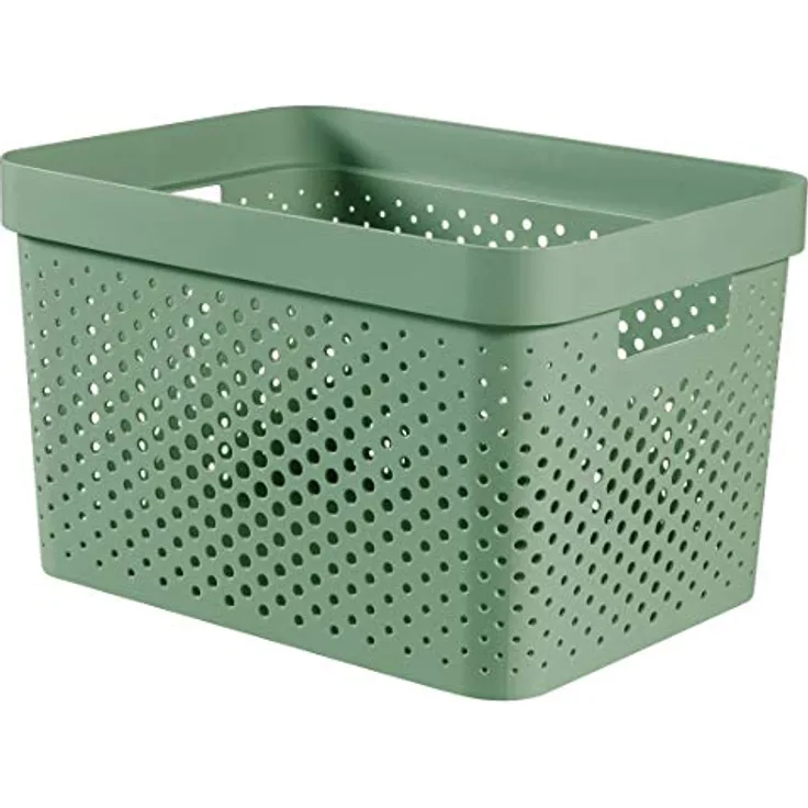 Curver Infinity-Behälter, 17 l, Grün, aus 100 % recyceltem Kunststoff, ideal zur Küchenorganisation, 35,5 x 26,2 x 21,9 cm