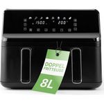 CLATRONIC Heißluftfritteuse FR 3804 H, 8,0L, 2 getrennte Behälter, 8 Programme - Cool Touch-Griffe, Antihaftbeschichtung