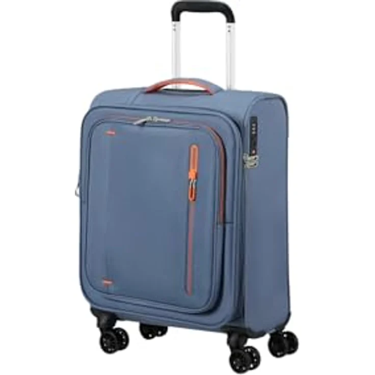 American Tourister Cloudrider, Kabinentrolley S 55 cm mit Dehnfalte, 4 Rollen, Blau, 38.50 l – Bild 1