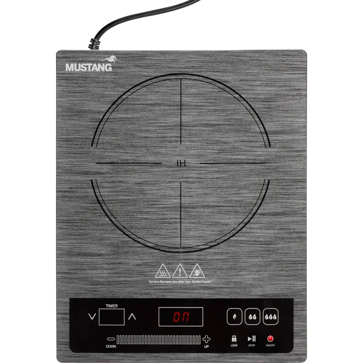Mustang Induction Cooktop, tragbare Kochplatte mit 2000 W Leistung, 20 Leistungsstufen, Touch-Steuerung und Kindersicherung