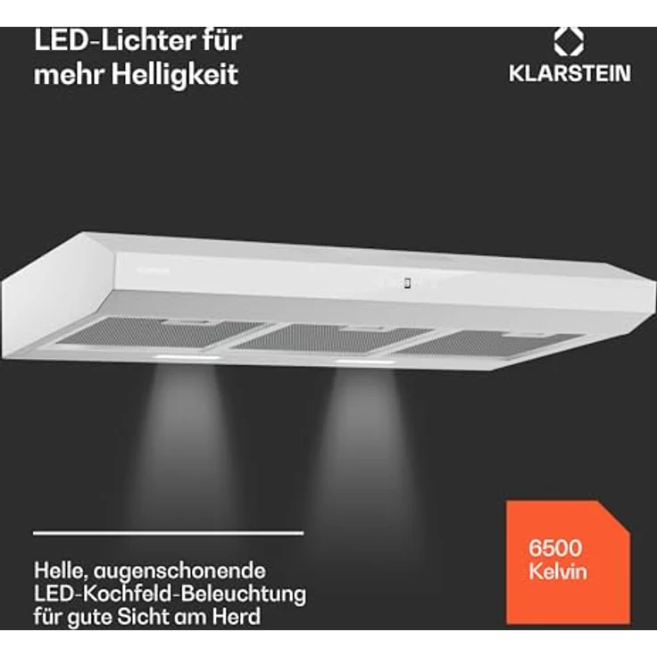 Klarstein Contempo Neo 90 Unterbauhaube, Edelstahldesign mit SenseControl Touch-Steuerung, 175 m³/h Abluftleistung, Umluftbetrieb möglich – Bild 4