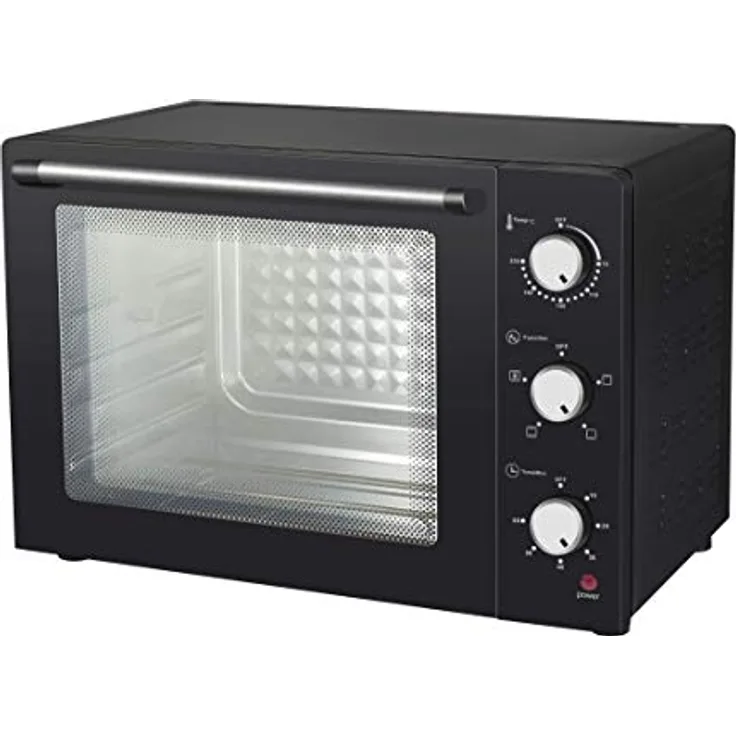 Melchioni Elektrischer Blüfteter ofen ENJOY, Elektroofen mit Rotisserie, Fassungsvermögen 63 Liter, Temperatur 230 Grad, Pizzaofenleistung 2200 W, Professioneller Pizzaofen 58 x 44 x 40,7 cm