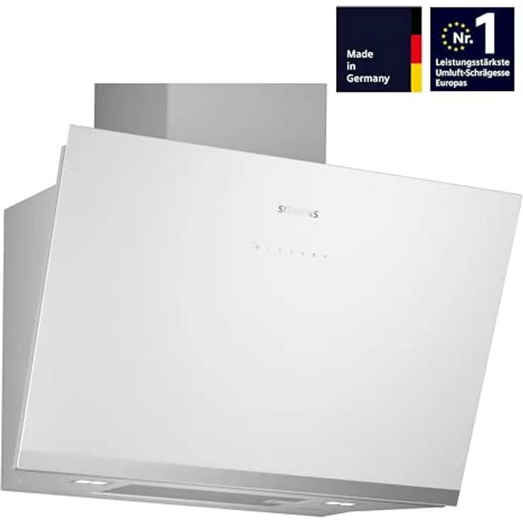 Siemens LC81KAN20 iQ500, Wandesse, 60 cm, Weiß mit Glasschirm, cookConnect System - Wandesse und Kochfeld, LED-Beleuchtung, Europas leistungsstärkste Schrägesse im Umluftbetrieb – Bild 2