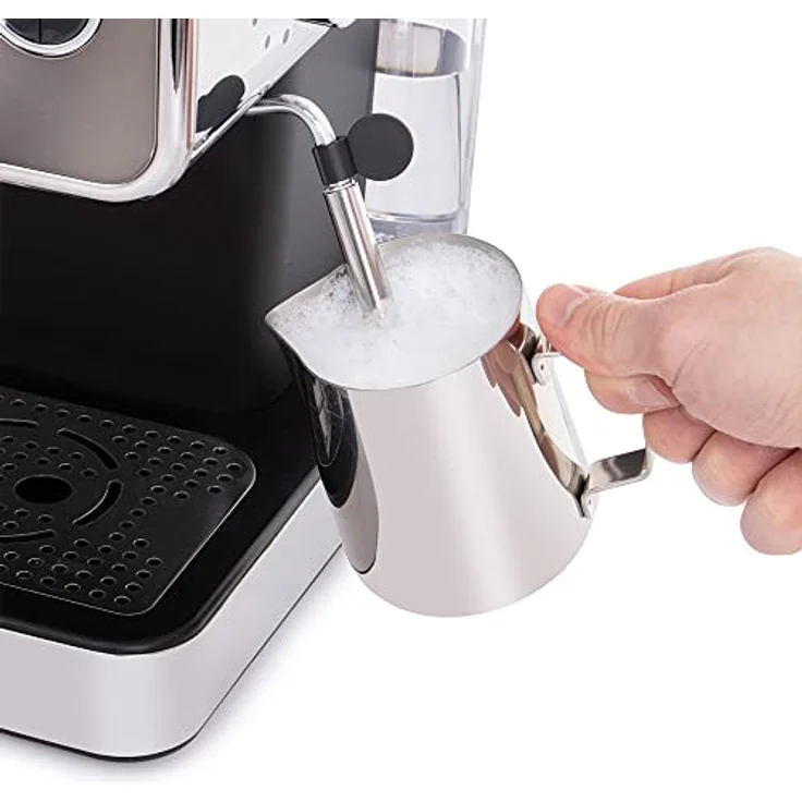 Russell Hobbs Espressomaschine [Siebträgermaschine] Distinction Edelstahl Titanium (15 Bar, Einsatz 1&2 Tassen, ESE Pads, autom.Dosieren & man.Option, Dampfdüse f Heißwasser & Milchschaum) 26452-56 – Bild 4
