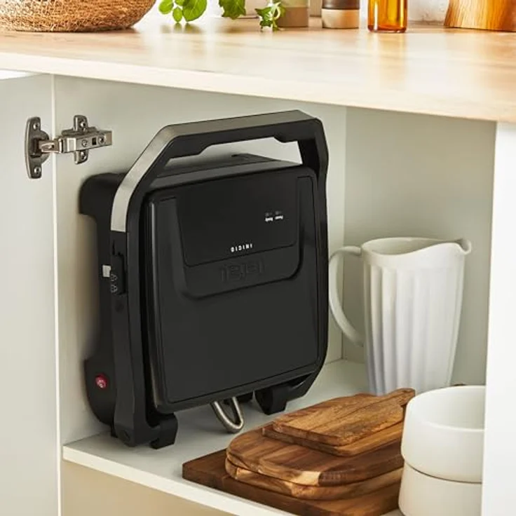 Tefal Inicio Classic 2-in-1 Kontakt- und Paninigrill, 2000 W, Edelstahlgehäuse, Saftauffangschale, Schwarz – Bild 5