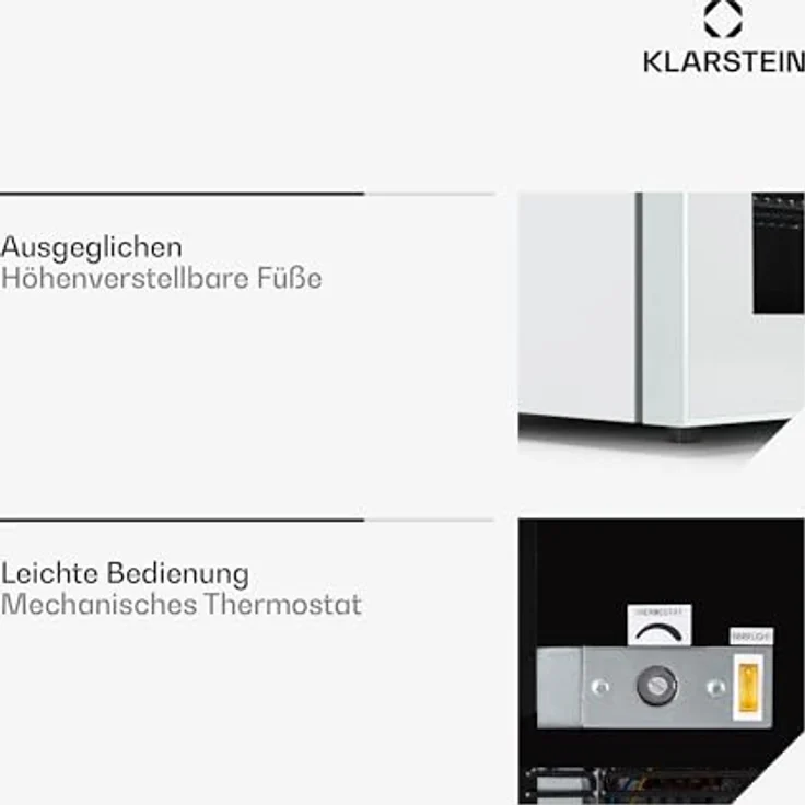 Klarstein Mini-Gefrierschrank Klein 36 L Mit Glasfront, 5-Stufen-Thermostat - Schwarzer Kompakter Tiefkühlschrank Für Büro, Wohnung, Studentenwohnheim – Bild 3