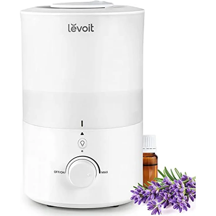 LEVOIT Top-Fill Luftbefeuchter 3L mit Nachtlicht, 360°Drehbare Düse, Spülmaschinenfest Humidifier, Leiser Raumluftbefeuchter, 25H BPA-Frei Aroma Diffuser für Schlafzimmer Kinderzimmer Pflanzen Baby – Bild 1