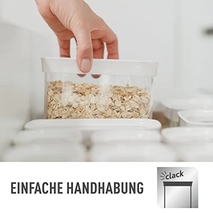 Emsa N11429 Optima 7-teiliges Trockenvorratsdosen-Set | 2 x 0,45/2 x 1/2 x 1,6/2,2 Liter | rechteckig | 100% sicher/hygienisch/unbedenklich | Frischedichtung | BPA-frei | transparentes Design – Bild 5