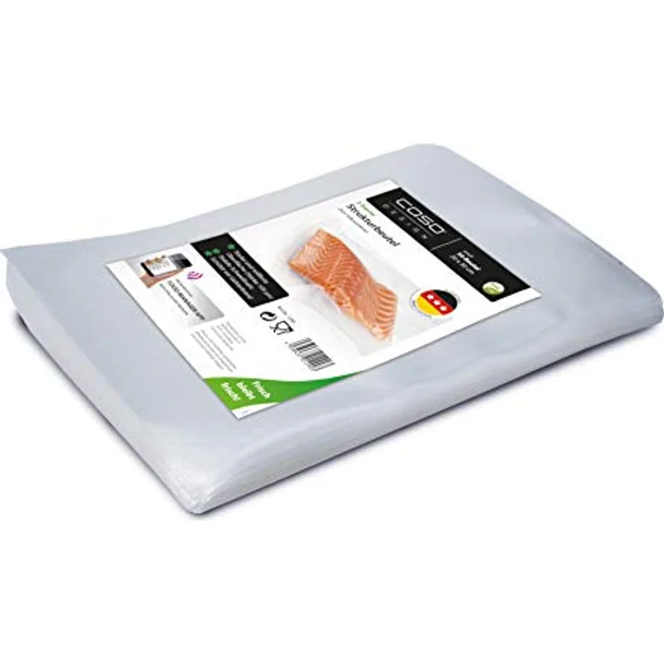 CASO Strukturbeutel 20 x 30 cm - 50 Beutel, für alle Balken Vakuumierer & Folienschweißgeräte, BPA-frei, stark & reißfest ca. 105µm, stabile Schweißnaht, Sous Vide geeignet – Bild 2
