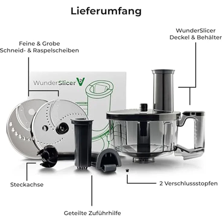 Wundermix WunderSlicer® V2 Gemüseschneider für Thermomix TM6, TM5 • Scheiben & Raspeln in fein und grob • Made in Germany – Bild 5