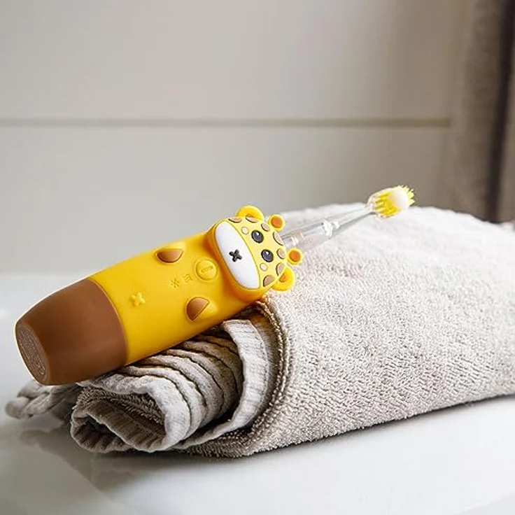 Innogio Elektrische Zahnbürste Sonic Zahnbürste Giraffe gelb, für Kinder von 2 bis 12 Jahren mit 2-Minuten-Timer – Bild 3