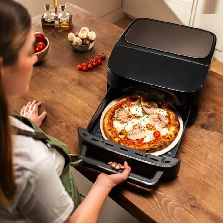 Cecotec Pizza & Fry 7000, Elektrischer Ofen für Pizza 7 l, 2200 W, 13 Zoll, Digitales Touchscreen, 8 Programme, Temperatur von 40-230 °C, Pizzastein, Ober- und Unterhitze – Bild 3