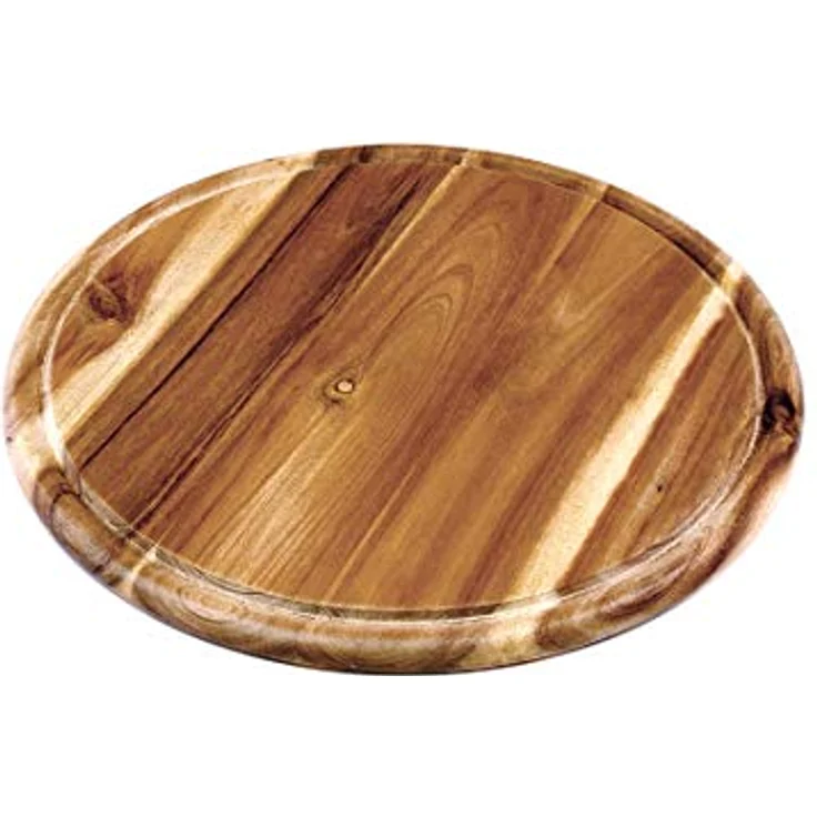 Kesper 2 Stück Fleischteller aus Akazienholz, FSC-zertifiziert, rund, mit Saftrinne, Ø 30 x 1,5 cm – Bild 3