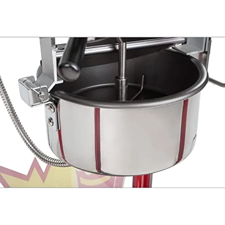 Royal Catering Popcornmaschine Popcornmaker RCPS-16E (1500 W, Arbeitsleistung 5 kg/h 16 L/h, Topfdurchmesser 18,5 cm, Topfbeschichtung Teflon, inkl. Schaufel Messbecher) Schwarz – Bild 5
