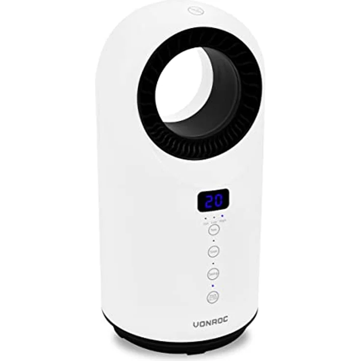 VONROC energiesparender Heizlüfter - Ideal als Elektro-Heizung für Bad & Schlafzimmer Baby - Schwenkbar, 2 Stufen 1500W, Fernsteuerung, Timer, Überhitzungs-& Kippschutz – Bild 2