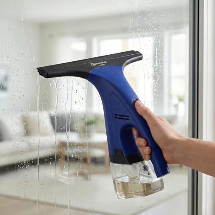 Sommertal Akku-Fenstersauger Set, 1600Pa Saugleistung, 25 Min Akkulaufzeit, inkl. Sprühflasche & Mikrofaserpad, streifenfreier Fensterputz – Bild 8