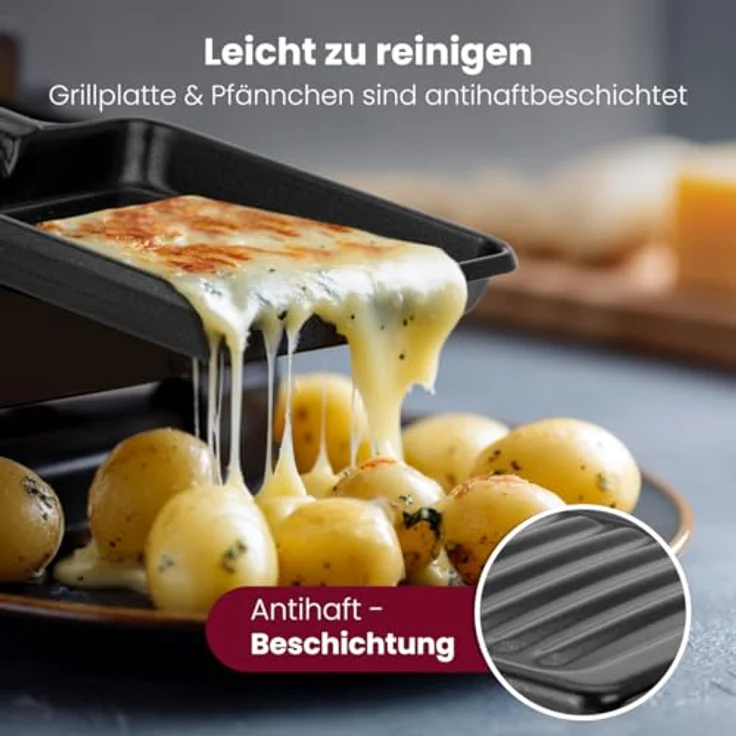 ProfiCook Raclette PC-RG 1324, erweiterbarer Raclette-Grill für 2-8 Personen, antihaftbeschichtet, 700 Watt – Bild 3