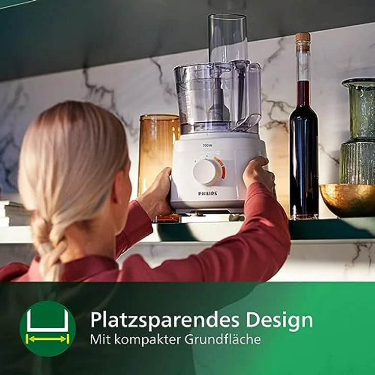Philips HR7310/00 Foodprozessor, 700W, 3 Geschwindigkeiten, 2,1 Liter, Kunststoff, weiß – Bild 5