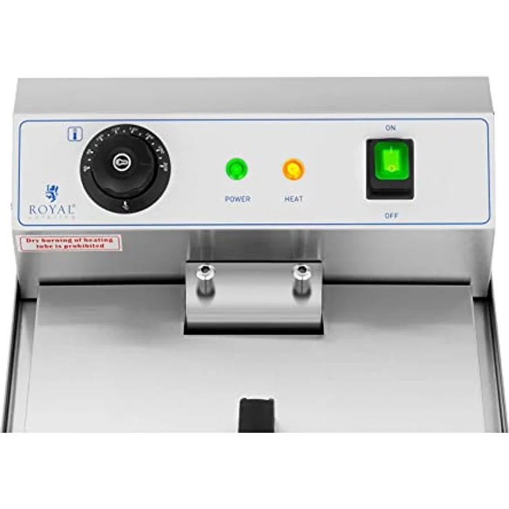 Royal Catering RCEF-13EHB Fritteuse mit Öl 13l Elektro-Fritteuse Gastro 3.200 W - Ablasshahn - Edelstahl – Bild 4