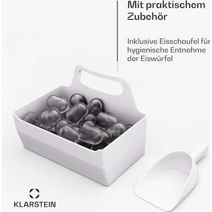 Klarstein Eiswürfelmaschine IceCraft, Elektrischer Eiswürfelbereiter mit 12 kg Eis/Tag, Weiß – Bild 6