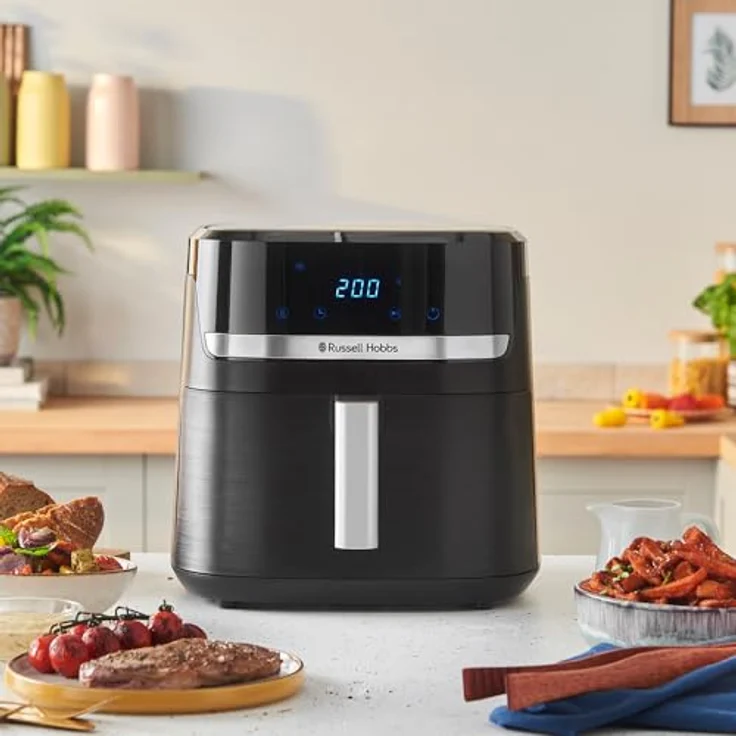 Russell Hobbs SatisFry Heißluftfritteuse XXL 8,3L Rapid AirFryer, 1800 Watt, 9 Programme, spülmaschinenfest, Touchscreen, max. 200°C, schwarzes Gehäuse mit Silbernen-Akzenten – Bild 5