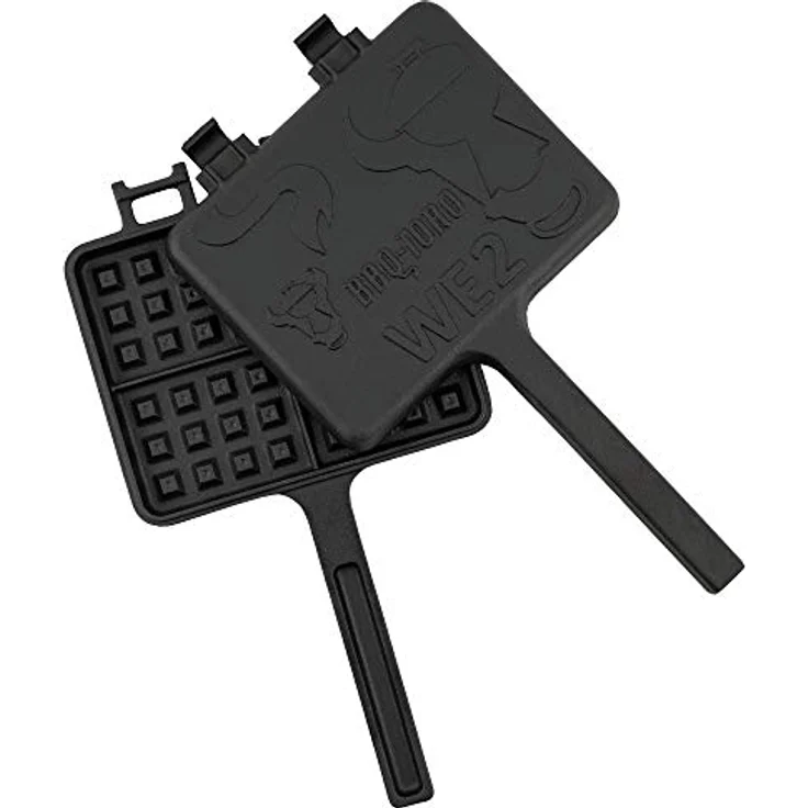 BBQ-Toro Waffeleisen I Sandwicheisen I Waffle + Pie Iron | rechteckige Doppelform aus Gusseisen, schwarz - bereits eingebrannt I Waffelmaker – Bild 5