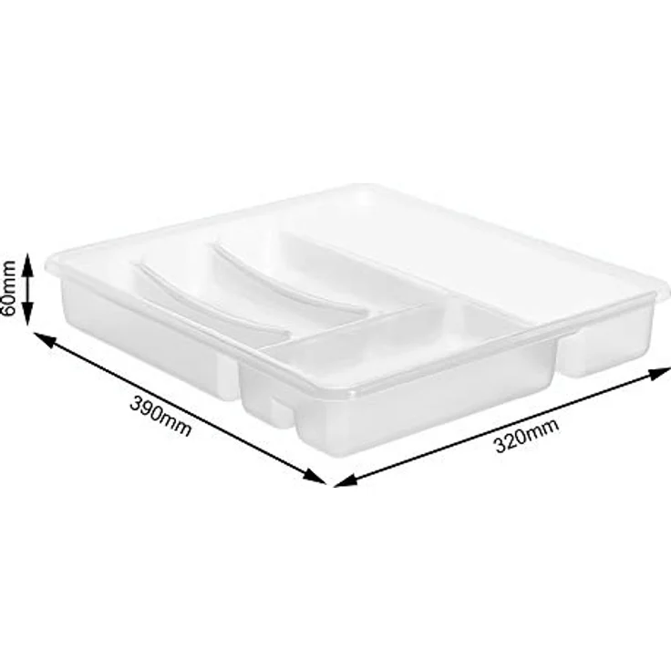 Rotho Basic Besteckkasten mit 6 Fächern, Kunststoff (PP) BPA-frei, transparent, (39,0 x 32,0 x 6,0 cm) – Bild 2