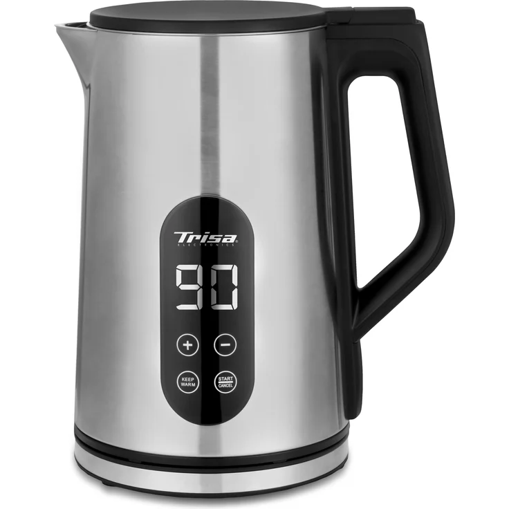 Trisa Digital Boil Wasserkocher schnurlos Edelstahl, Silber – Bild 1