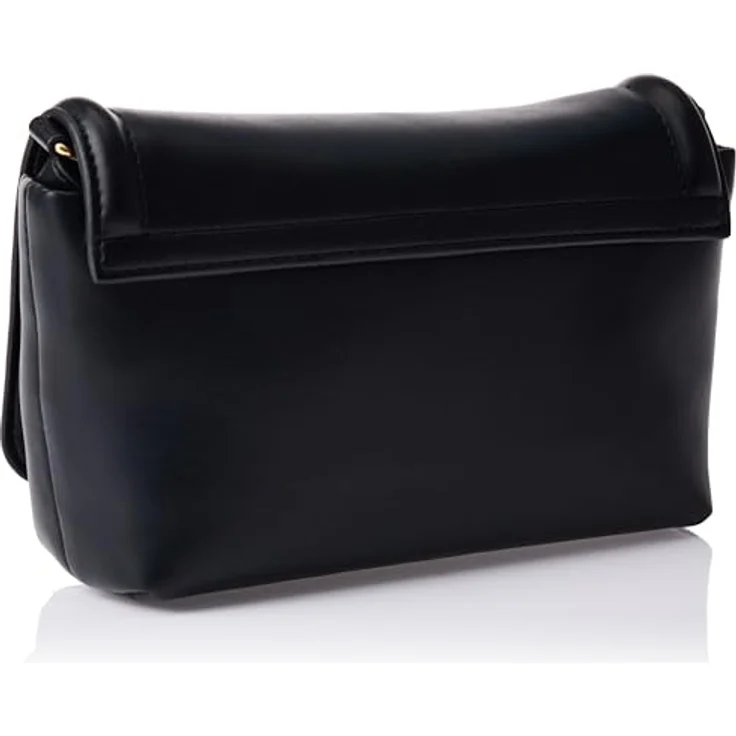 Calvin Klein RAISED CK FLAP CROSSBODY Umhängetasche, Damen-Schultertasche aus Lederimitat in Schwarz mit CK-Logo, Magnetverschluss und Steckfächern – Bild 2
