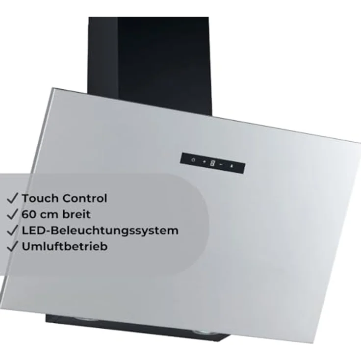 PKM Dunstabzugshaube S8-90A++IXTW | 60cm Breite | Touch Control, LED-Beleuchtung – Bild 4