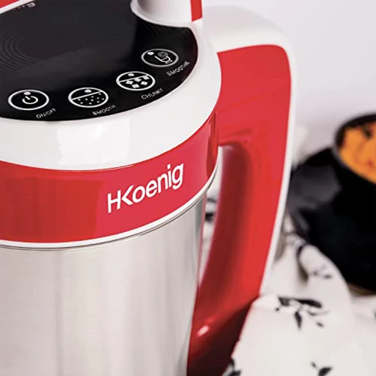 H.Koenig MXC18 Suppenzubereiter - Soup maker - 1,1 L Fassungsvermögen - Isotherm Behälter - 4 Programme - Temperatur bis 100°C - - 850 W - rot – Bild 5