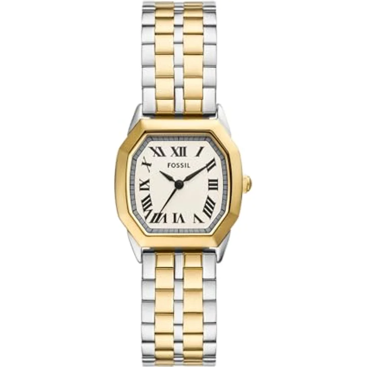Fossil Damen Analog Quarz Uhr mit Edelstahl Armband ES5362, 27mm Gehäuse, cremefarbenes Zifferblatt, wasserdicht bis 30m – Bild 1