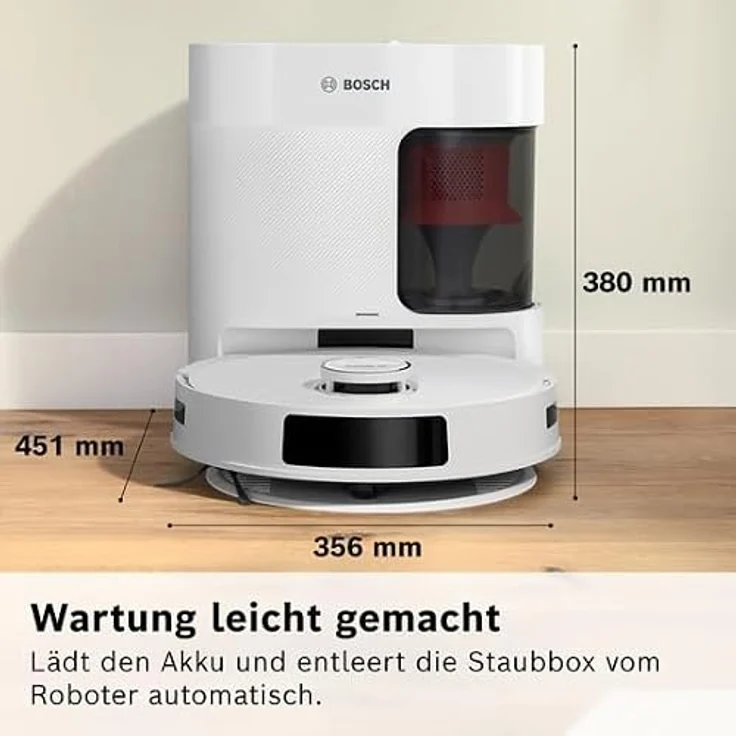 BOSCH BCRD2W Spotless Advanced Saugroboter mit integrierter Wischfunktion, 11.000 Pa Saugleistung, weiß – Bild 6