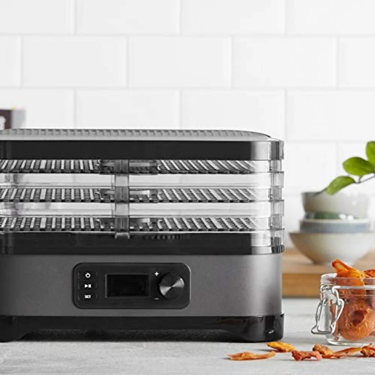 Springlane Dörrautomat Dora 400 W, Anthrazit inkl. 5 höhenverstellbare Dörrebenen & Rezeptheft – Bild 4