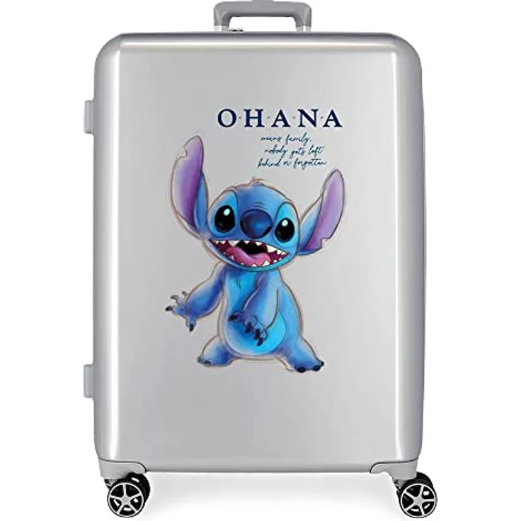 Disney 100 Stitch Mittelgroßer Koffer, Grau, 48 x 70 x 26 cm, starres ABS, integrierter TSA-Verschluss, 81 l, 2 kg, 4 Doppelräder – Bild 1