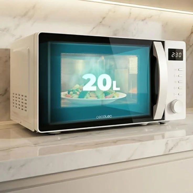 Cecotec Proclean 5005, Solo-Mikrowelle mit 20 l und 700 W, kompaktes Design, Edelstahl/Schwarz – Bild 2