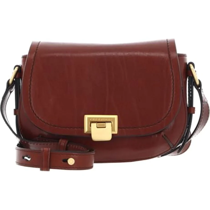The Bridge Federica Umhängetasche, 100% Leder, braun, 20 cm x 7 cm x 14 cm – Bild 1