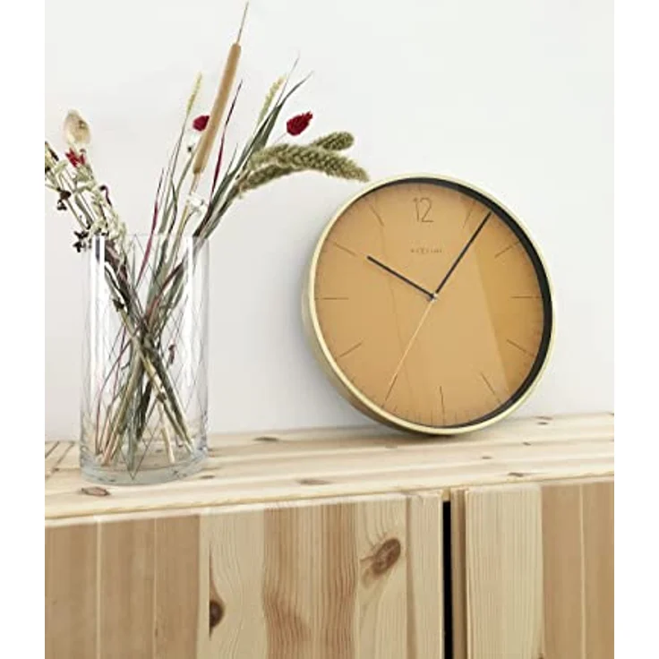 NeXtime Wanduhr Essential Gold Dia. 34cm Aluminium Weiß, Tolles Design – Bild 4