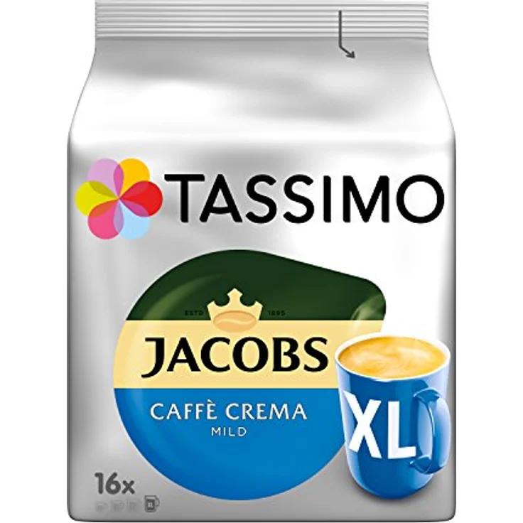 Tassimo Jacobs Caffè Crema mild XL, Kaffee Kapsel, Kaffeekapsel, gemahlener Röstkaffee, 16 T-Discs – Bild 2