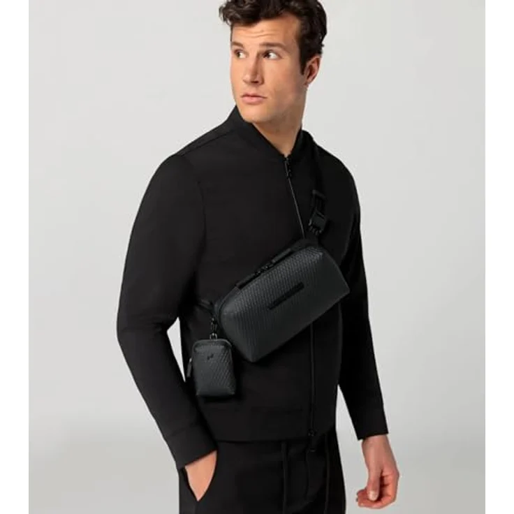 Porsche Design Studio Gürteltasche, 26 cm, schwarz, 100% Polycarbonat, kompakte Bauweise – Bild 8