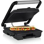 Princess Panini Grill Pro Kontaktgrill, Thermostat, 2000Watt, antihaftbeschichtet, edelstahl, schwarz