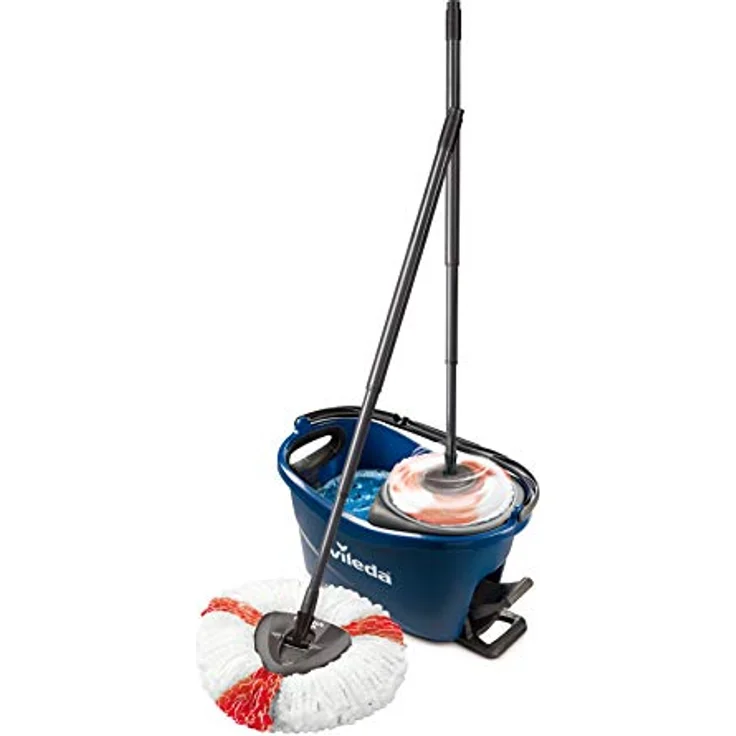 Vileda Turbo EasyWring & Clean Komplett Set blau Wischmop und Eimer mit PowerSchleuder – Bild 1