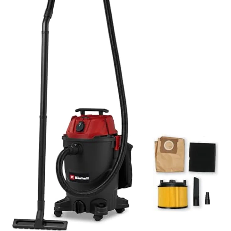 Einhell TC-VC 3055 A, Nass- und Trockensauger mit 850 Watt, 190 mbar Saugleistung, 30 L Auffangbehälter, Automatiksteckdose, inkl. Düsen und Filter – Bild 1