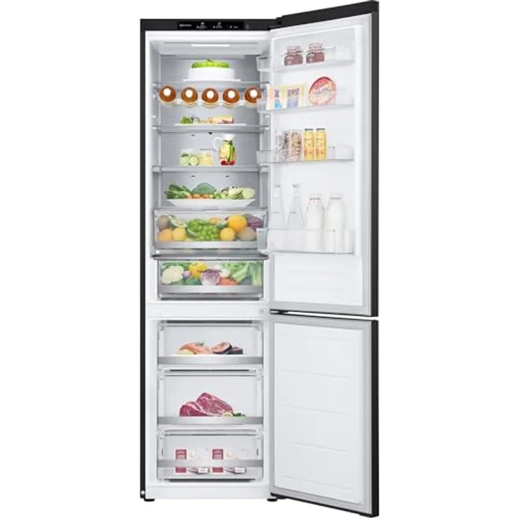 LG GBV7280BEV, Klasse B, 387 L, Kühl-/ Gefrierkombination mit Innendisplay, Frische Features, DoorCooling+, Variables Ablagefach für XXL-Stauraum, 59,5 x 67,6 x 203 cm ꟷ Essence Black Steel – Bild 4