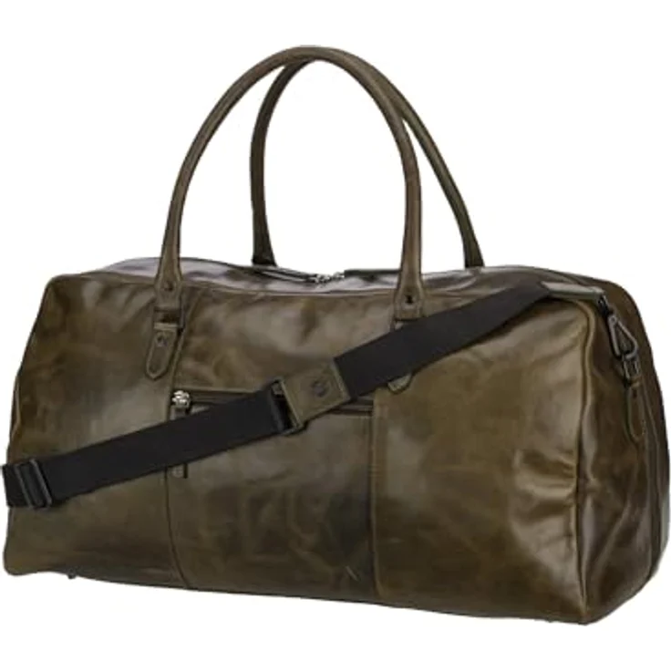 Greenburry Newport Weekender Reisetasche aus 100% Leder, 54 cm, oliv – Bild 2
