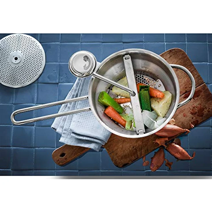 WMF Gourmet Passiermühle mit 3 Lochscheiben, 19 x 11,5 cm, Cromargan Edelstahl poliert, Passiergerät für Obst und Gemüse, zerlegbar – Bild 2